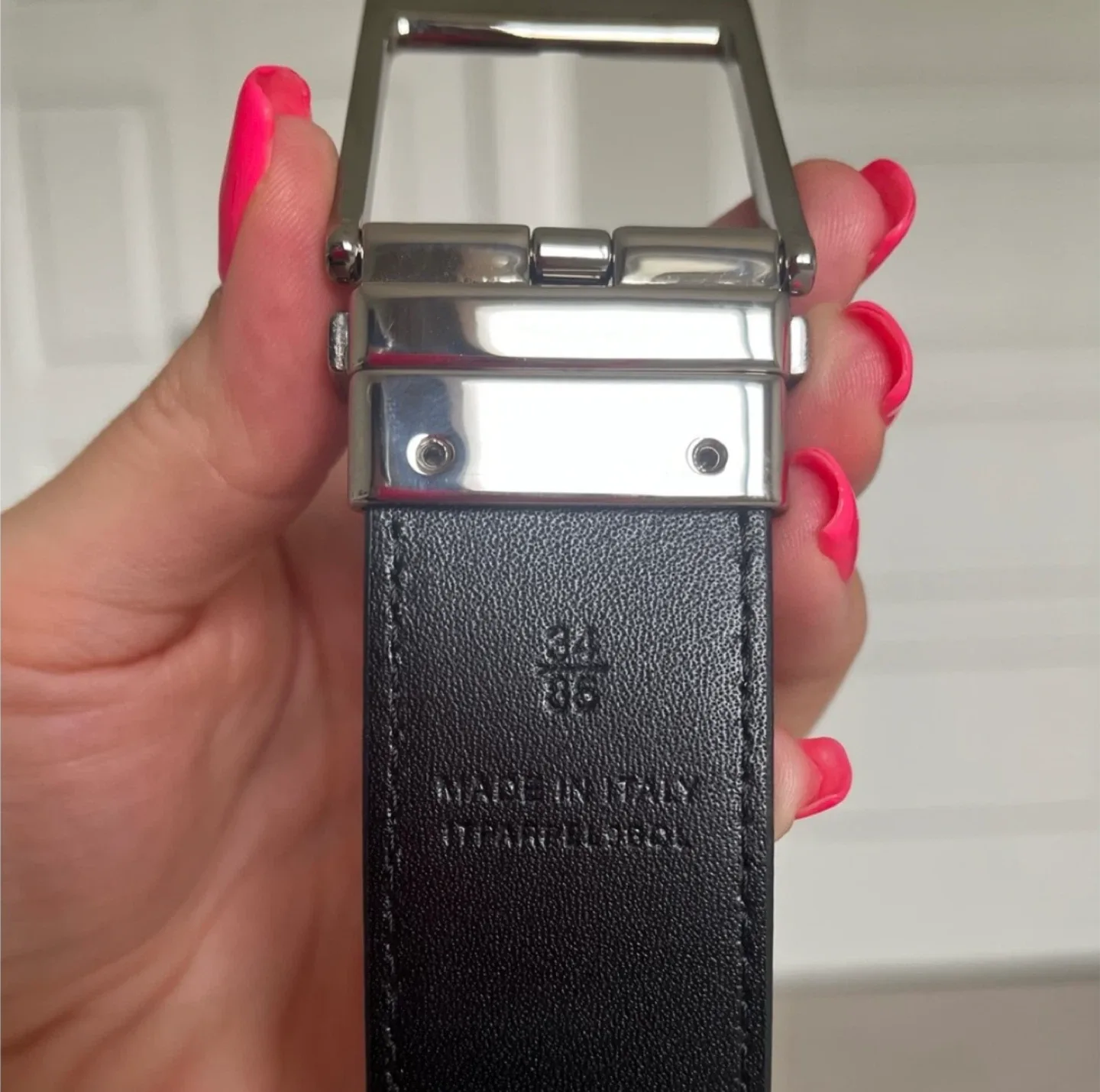 MENS Burberry Reversible Black & Navy Check Belt image indicator(3)