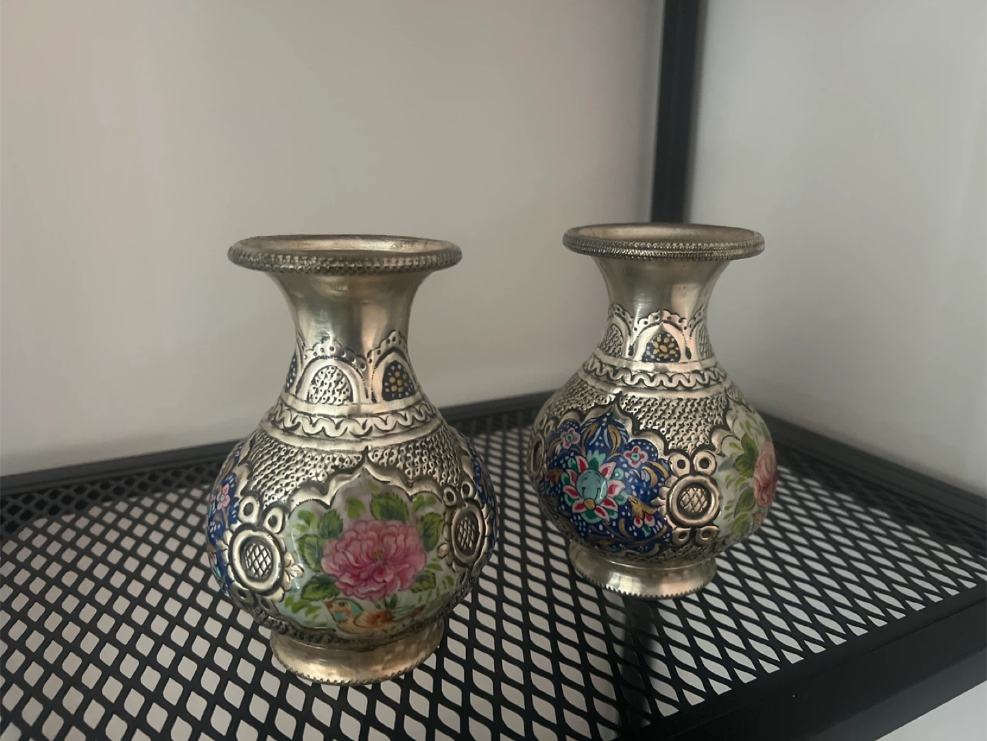 Decorative Silver Vases (Set of 2)