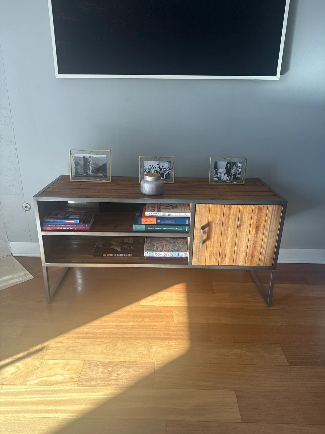 Rustic Wood & Metal Media Console