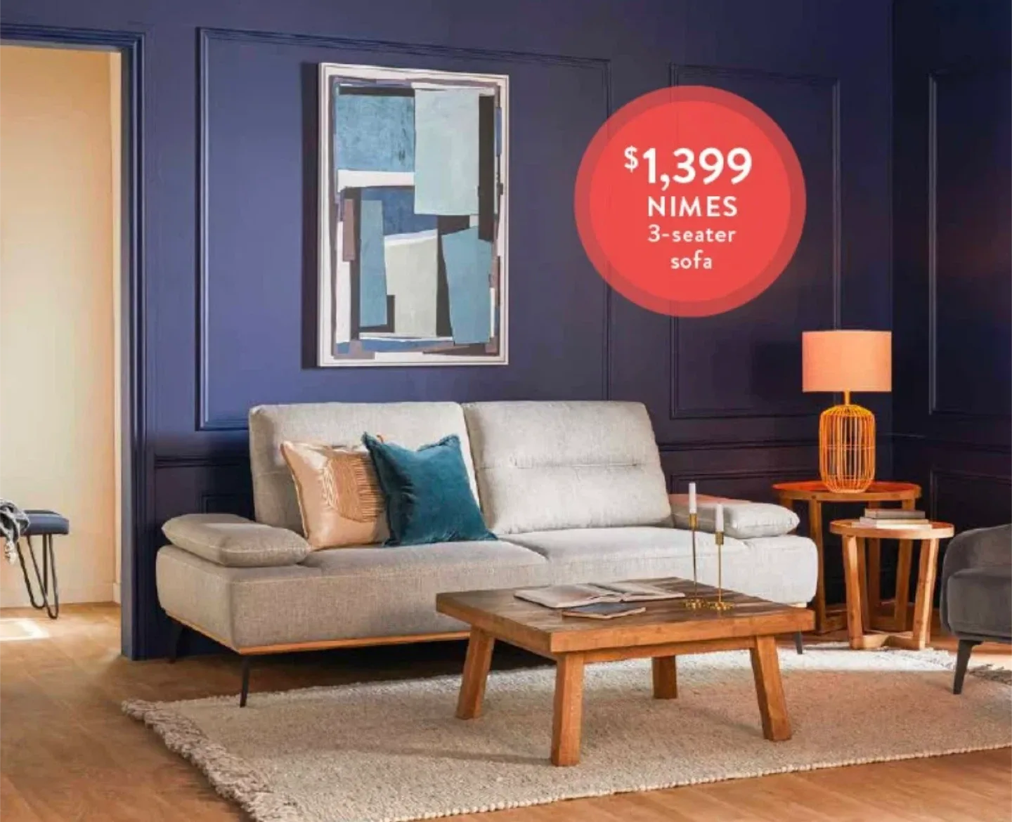 Beige Structube 3-seater sofa - Like New! 🥕 image indicator(3)