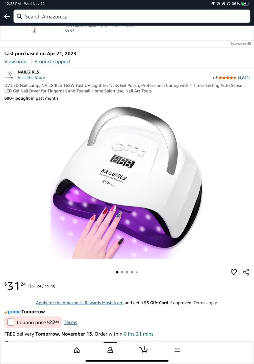 NAILGIRLS 168W UV LED Nail Lamp