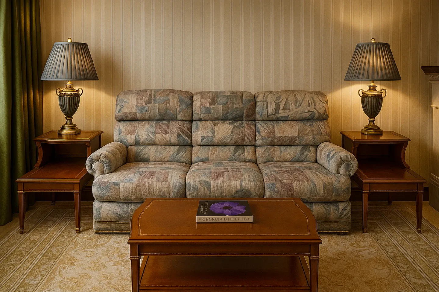Wooden Coffee Table with Shelf with two side tables thumbnail