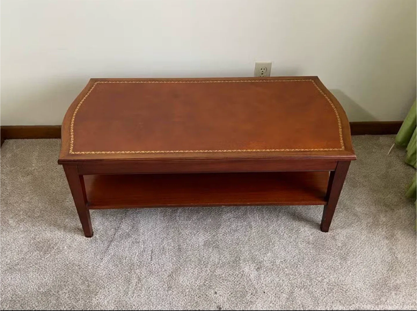 Wooden Coffee Table with Shelf with two side tables image indicator(3)