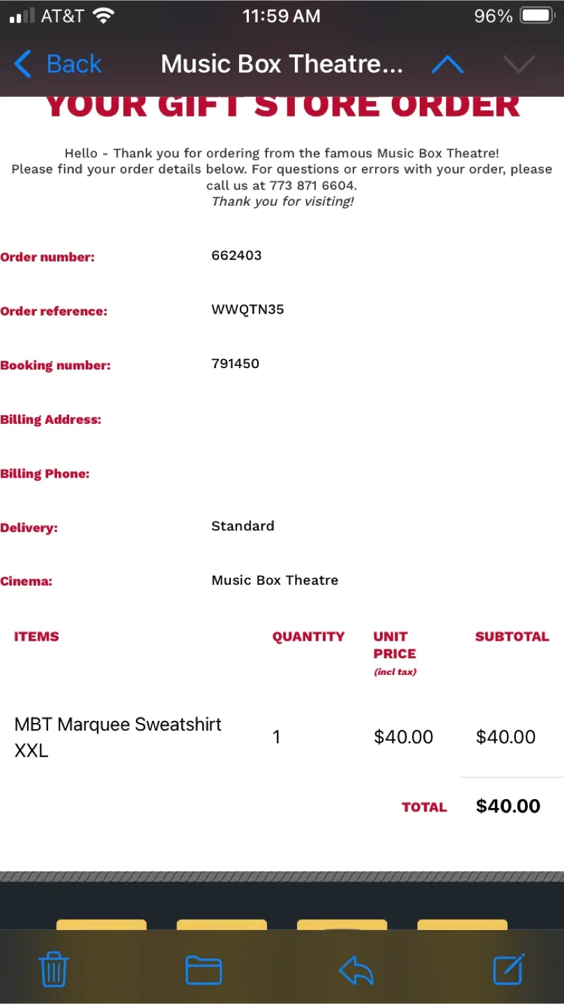 Music Box Theatre 2XL crew neck sweater image indicator(4)