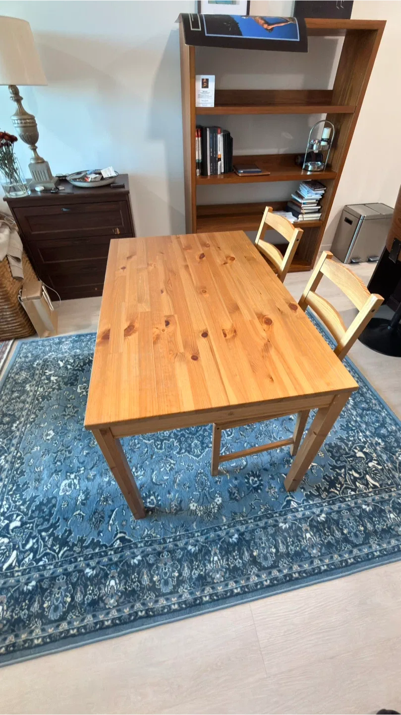 Hardwood Wooden Table with 2 chairs New Recently Purchased image indicator(2)