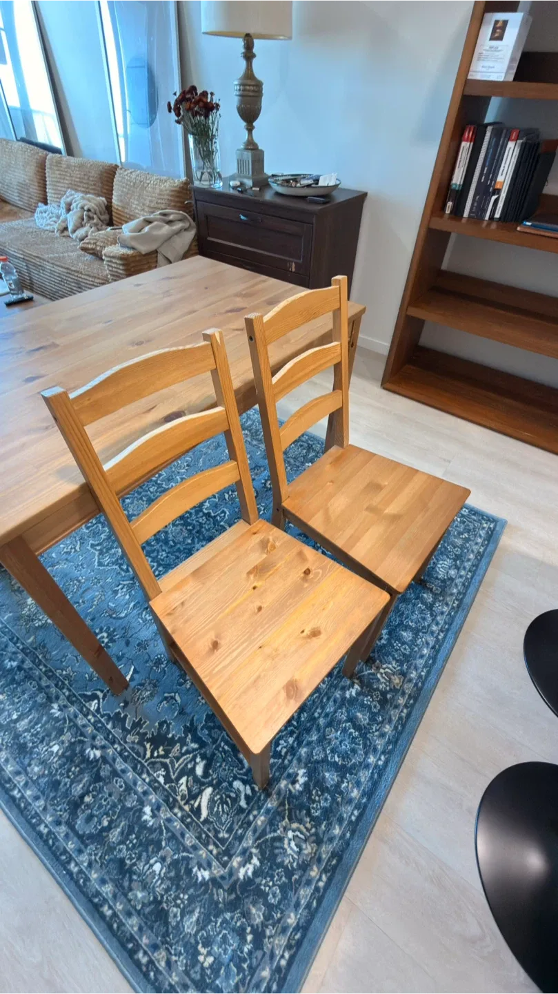 Hardwood Wooden Table with 2 chairs New Recently Purchased image indicator(4)