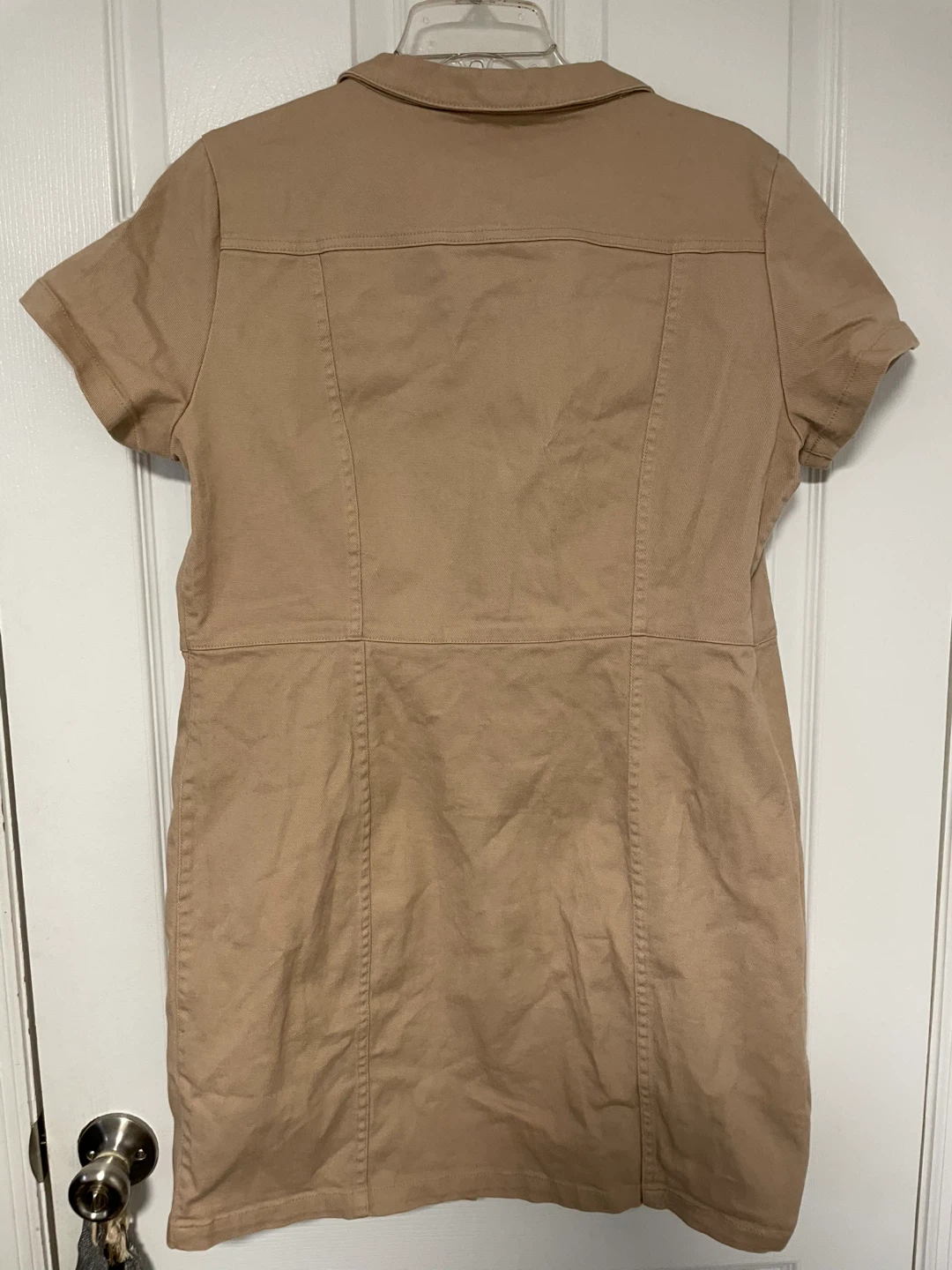 H&M khaki fitted mini denim dress Size XL - photo 4