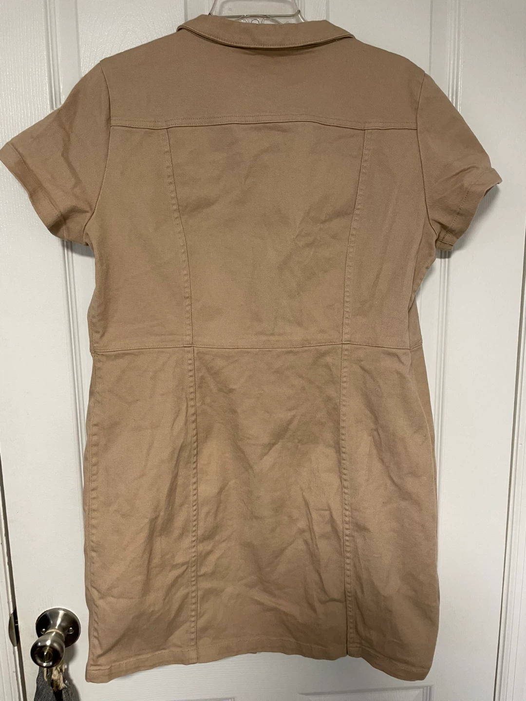 H&M khaki fitted mini denim dress Size XL - photo 2