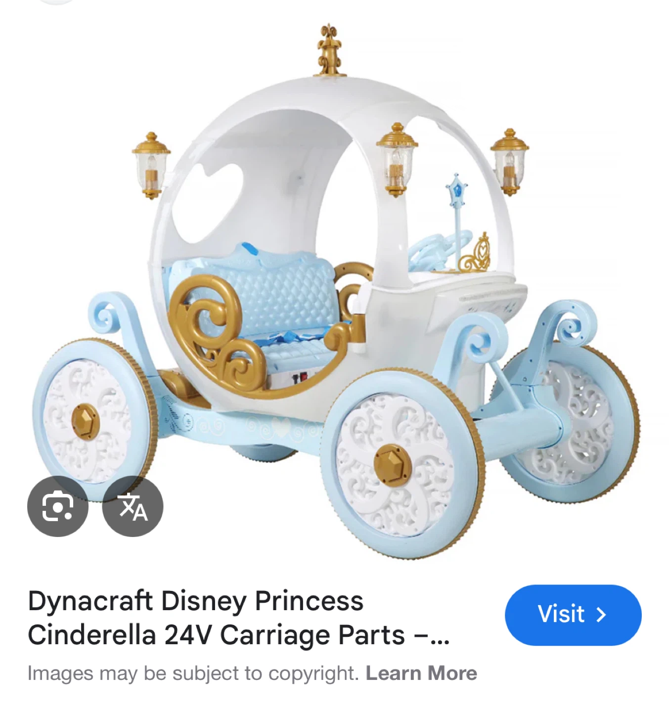 Dynacraft Disney Princess Cinderella Carriage 24V - photo 2