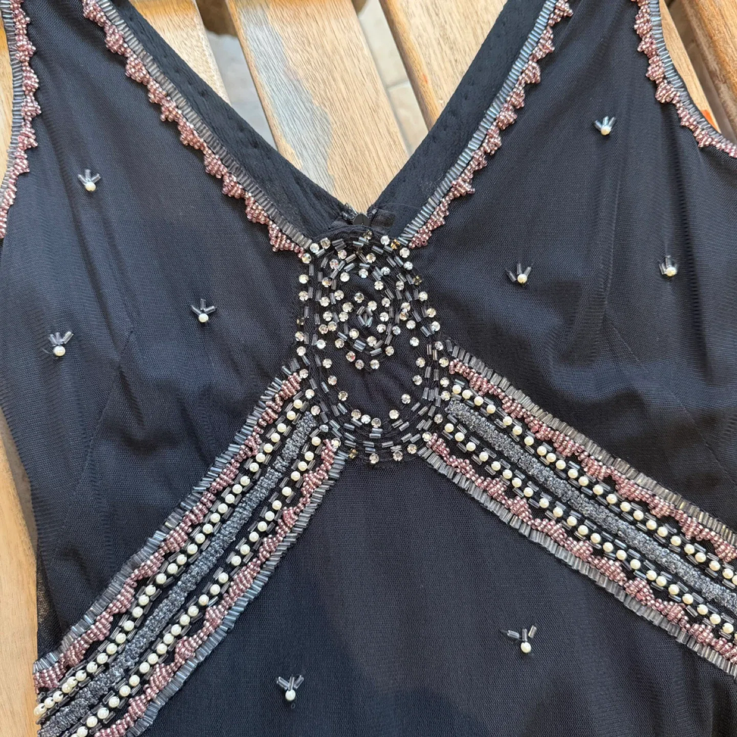 French Connection Purple Beaded Dress - Size 2 image indicator(3)