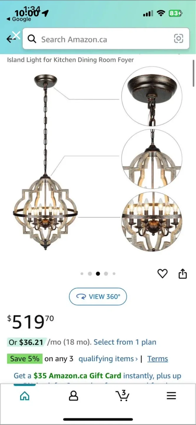 Island Light for Kitchen Dining Room Foyer image indicator(2)