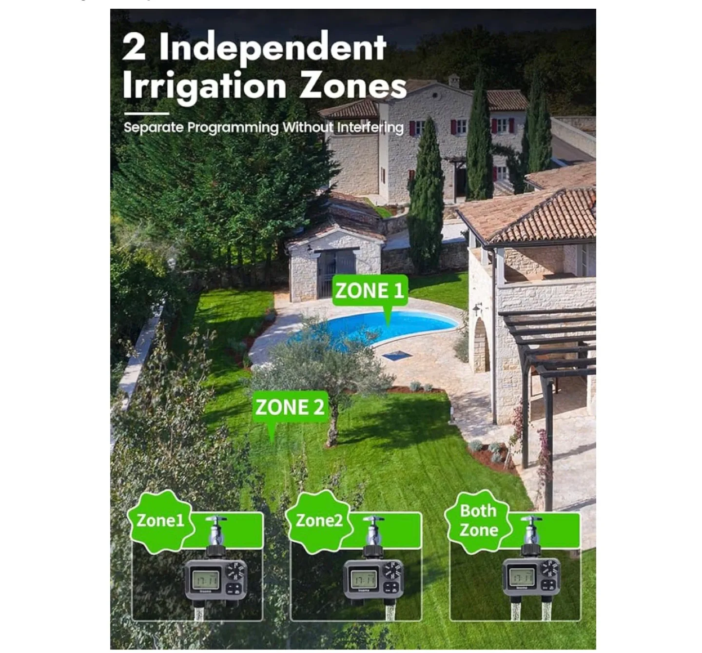 Insoma 2-Zone Digital Water Timer image indicator(3)