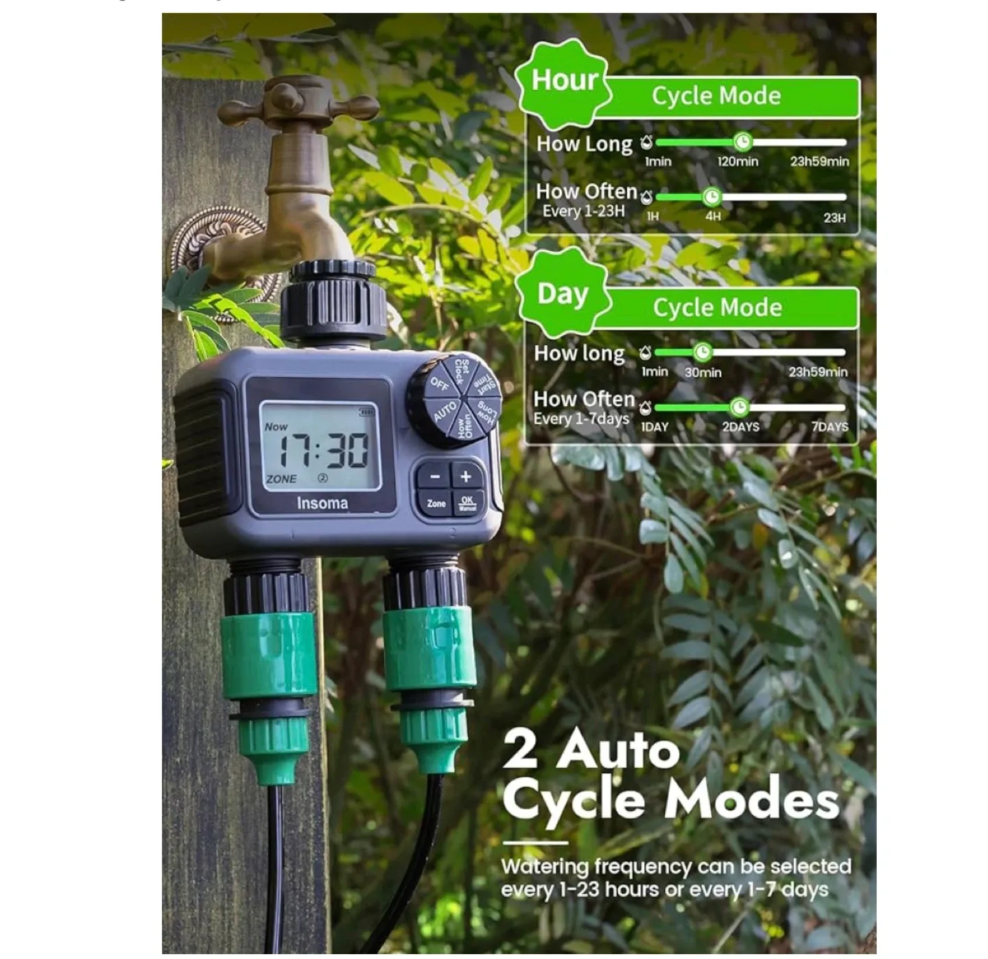 Insoma 2-Zone Digital Water Timer image indicator(6)