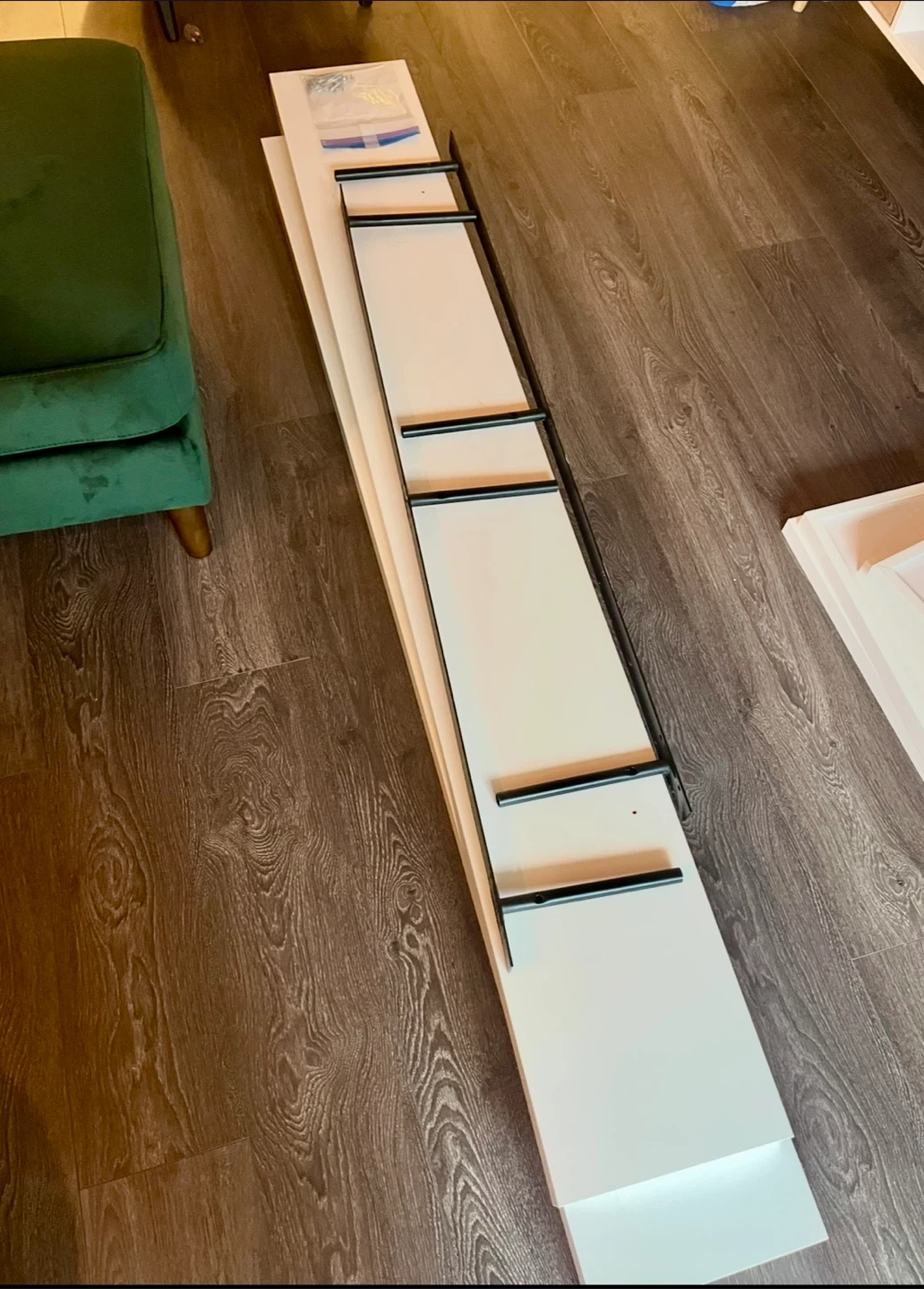 White floating wall shelves - photo 2