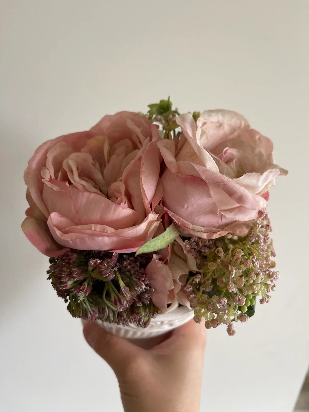 Silk Floral Arrangement in White Vase image indicator(2)