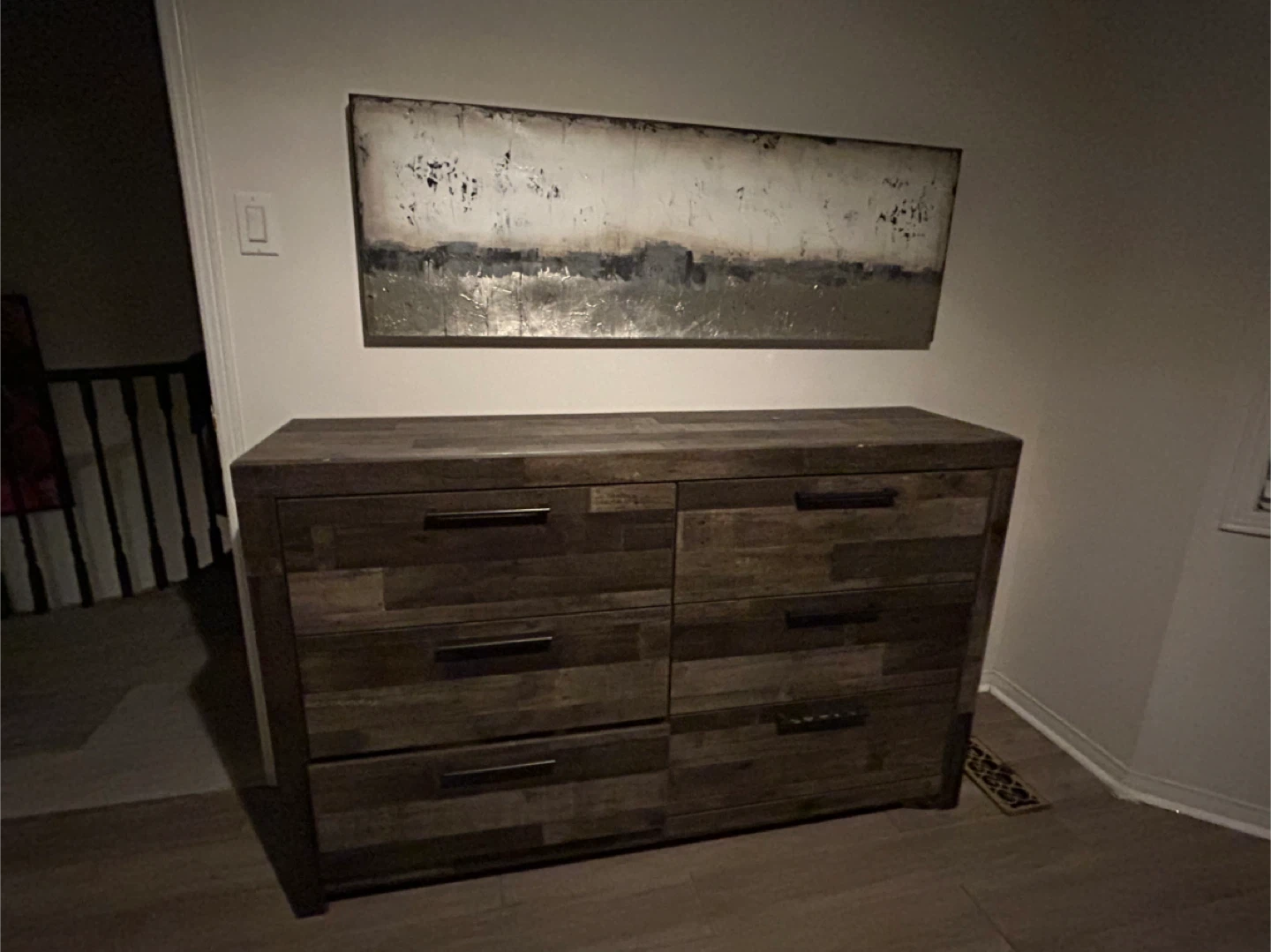 Wood Dresser with Six Drawers