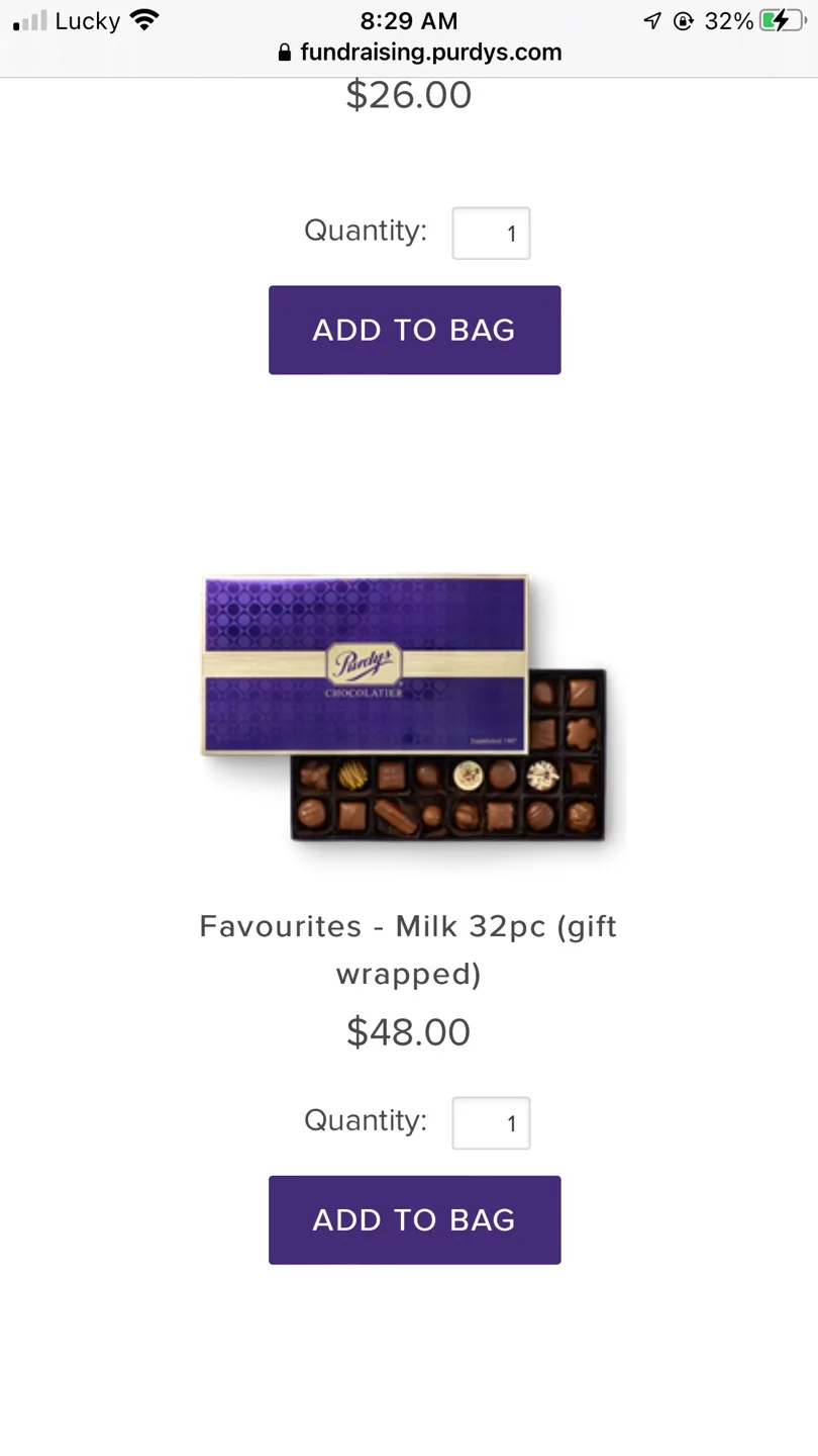 Purdys Chocolates Assorted Favourites 32pc