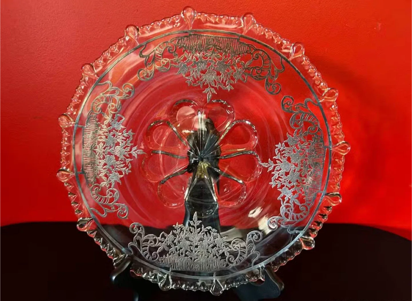 Vintage Glass Bowl and Plate Set image indicator(2)