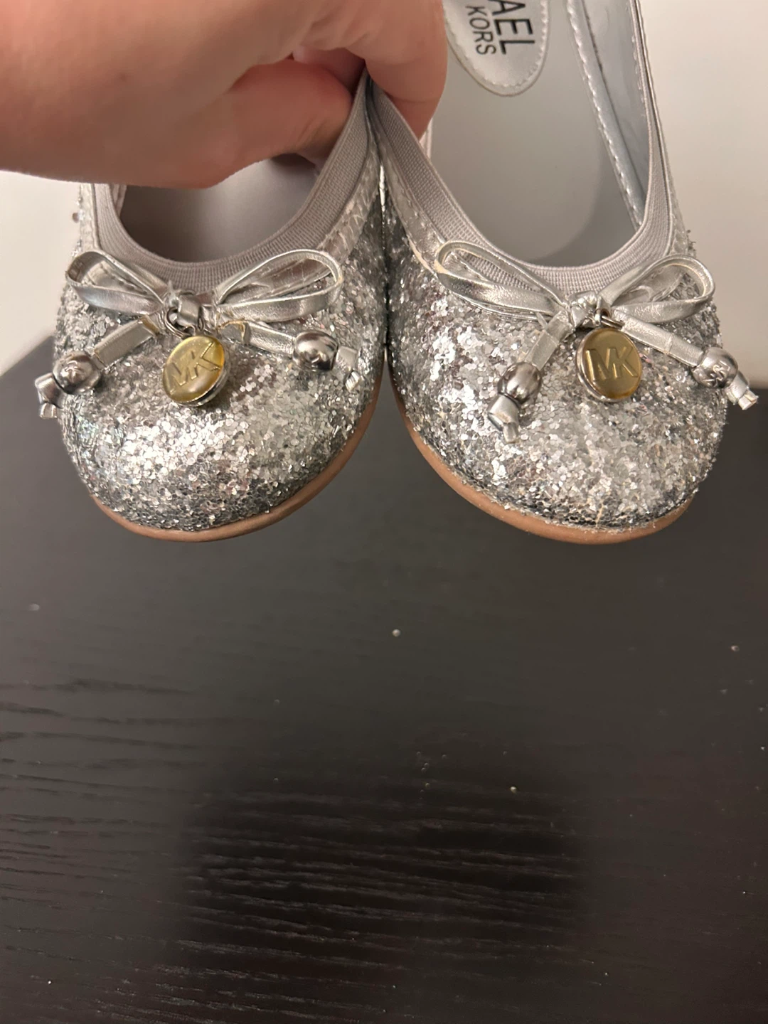 Michael Kors Silver Glitter Girls Ballet Flats. 20,5-21cm - photo 3