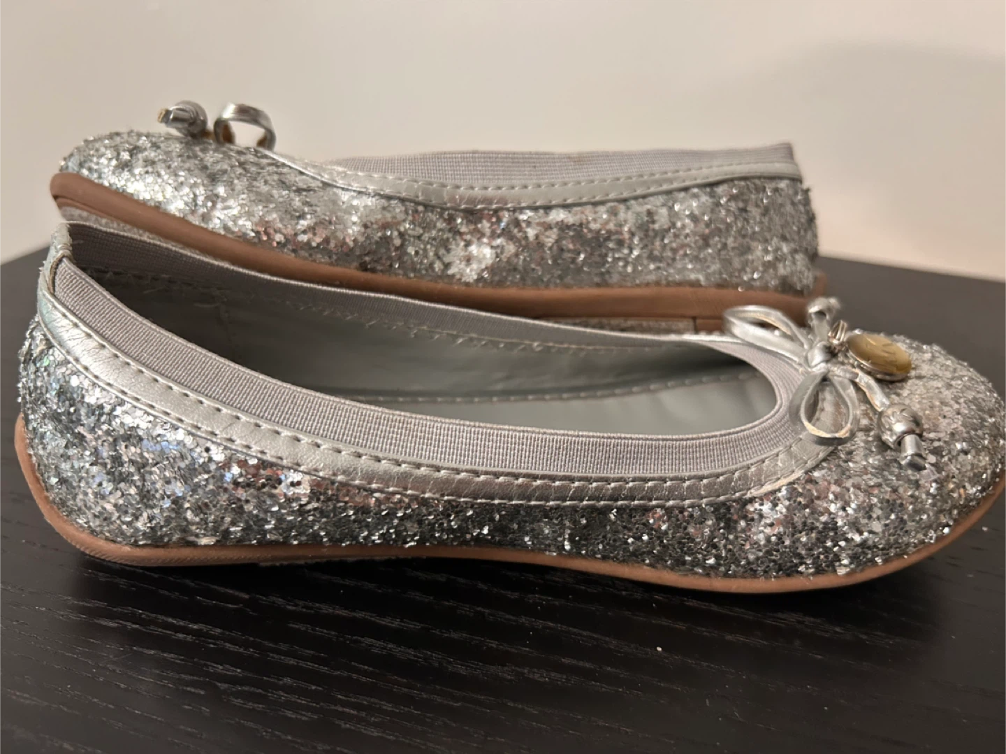 Michael Kors Silver Glitter Girls Ballet Flats. 20,5-21cm - photo 5