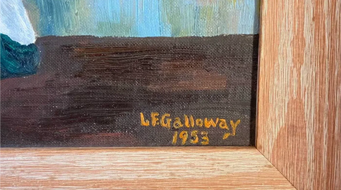 Vintage L.F. Galloway Framed Art - 1953 image indicator(2)