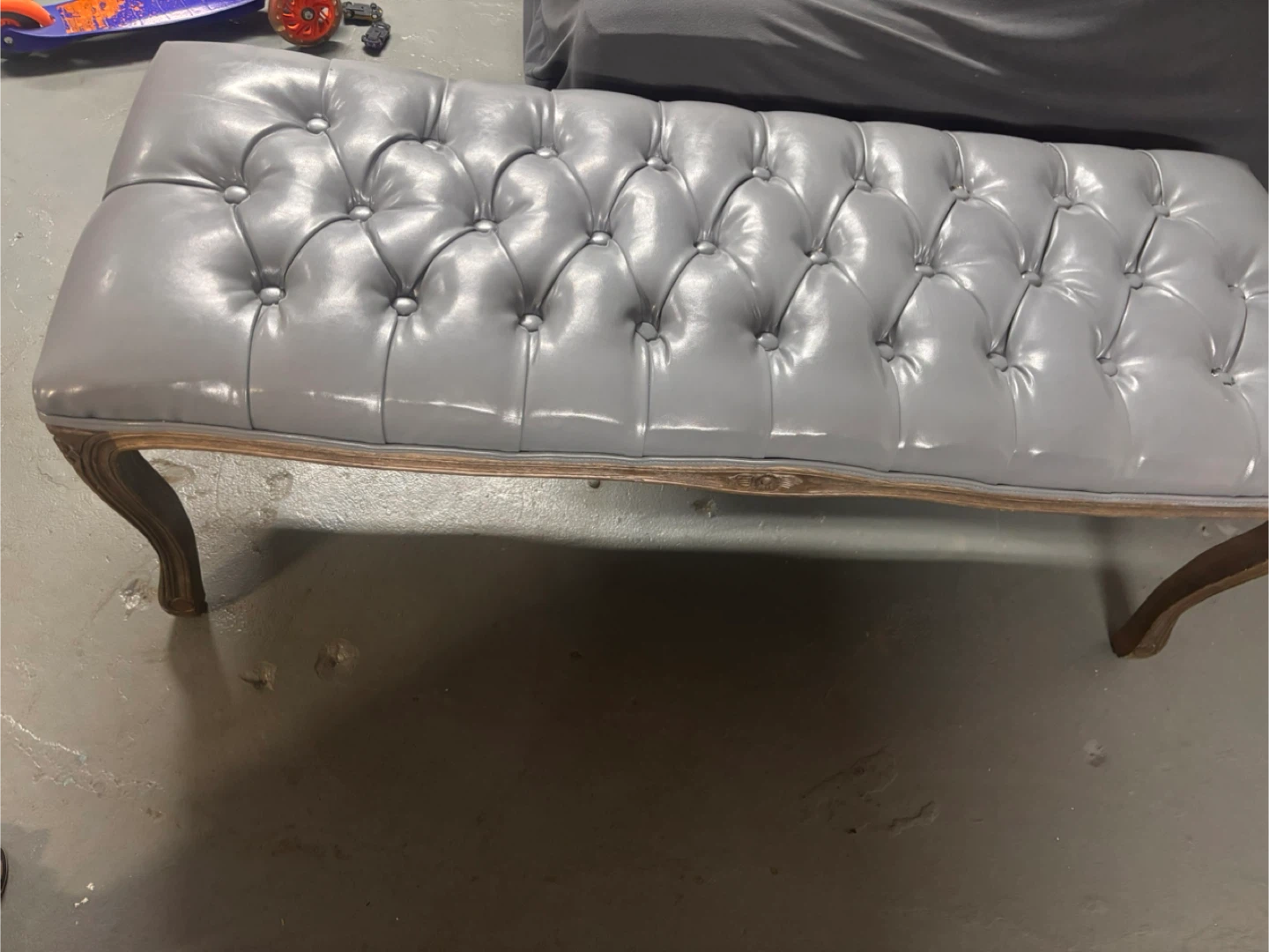 Kmax Entryway Bench Tufted Shoe Rack - Gray - photo 3