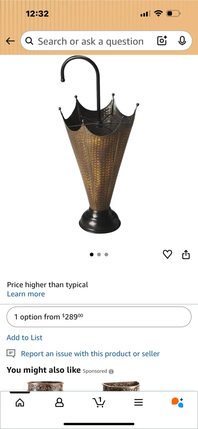 Vintage Metal Umbrella Stand thumbnail