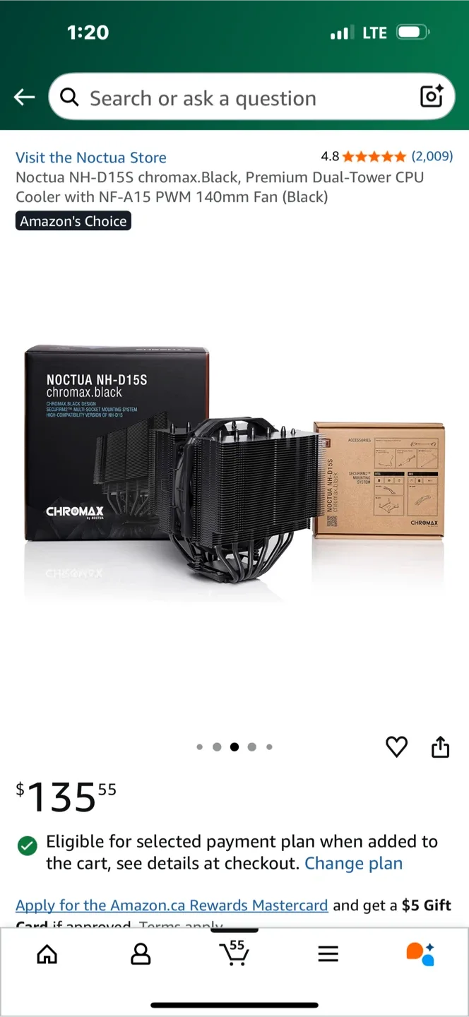 Noctua NH-D15S chromax.Black CPU Cooler