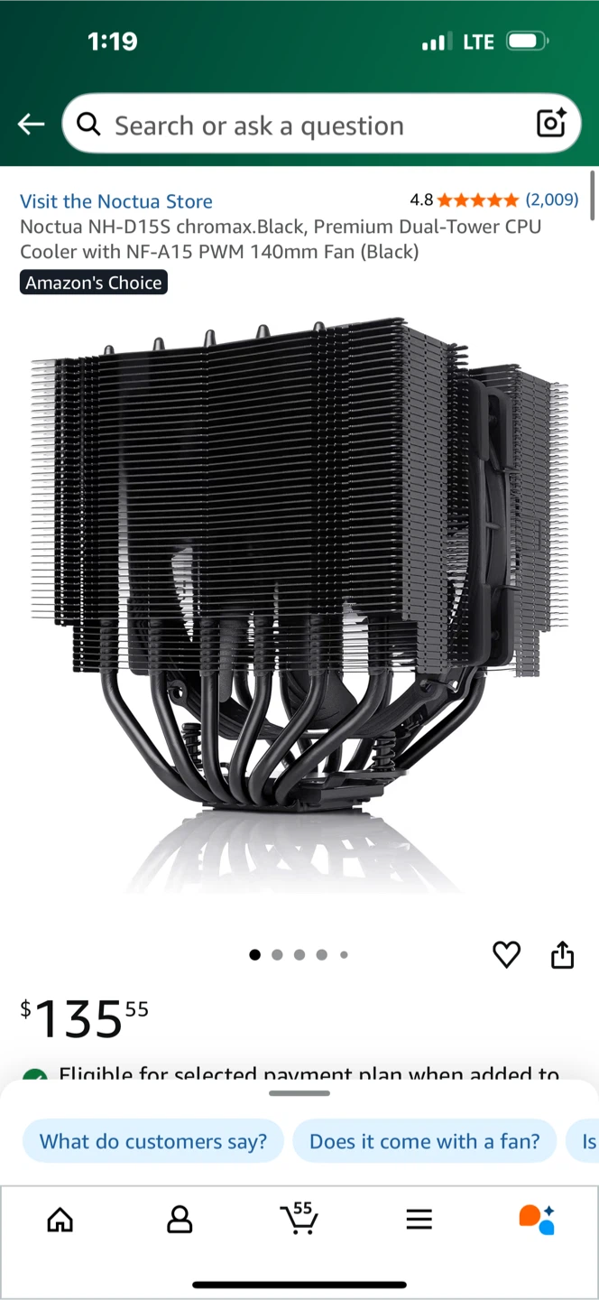 Noctua NH-D15S chromax.Black CPU Cooler - photo 2
