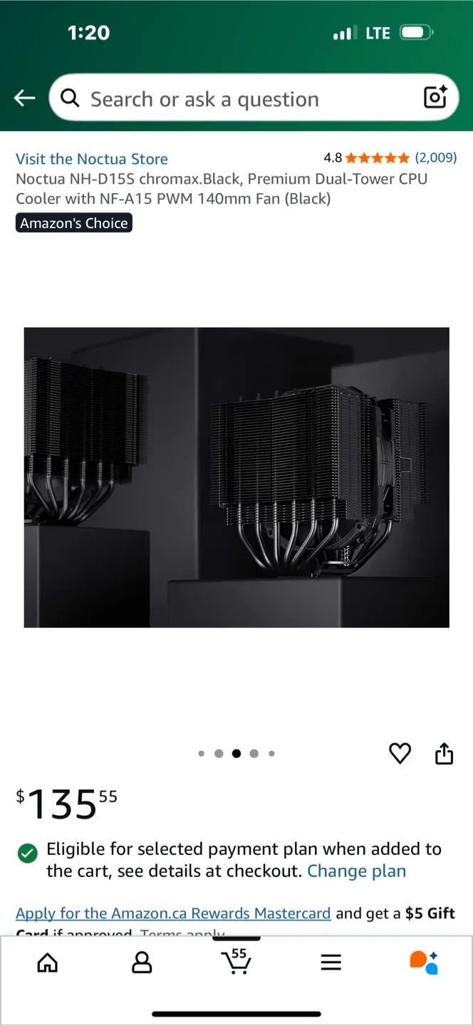 Noctua NH-D15S chromax.Black CPU Cooler image indicator(4)