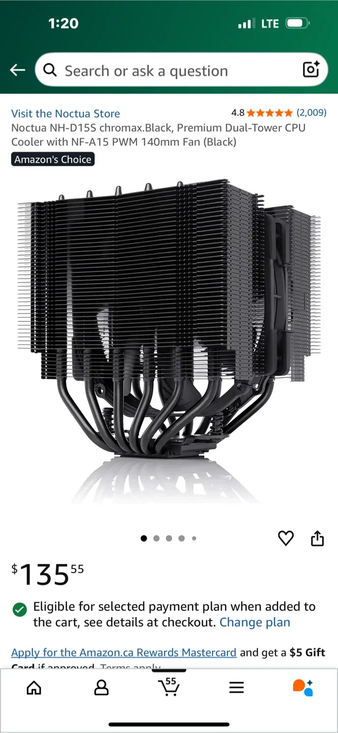 Noctua NH-D15S chromax.Black CPU Cooler image indicator(7)