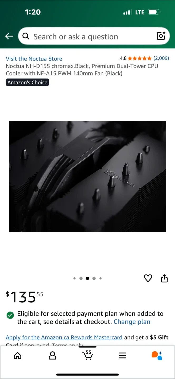 Noctua NH-D15S chromax.Black CPU Cooler image indicator(6)