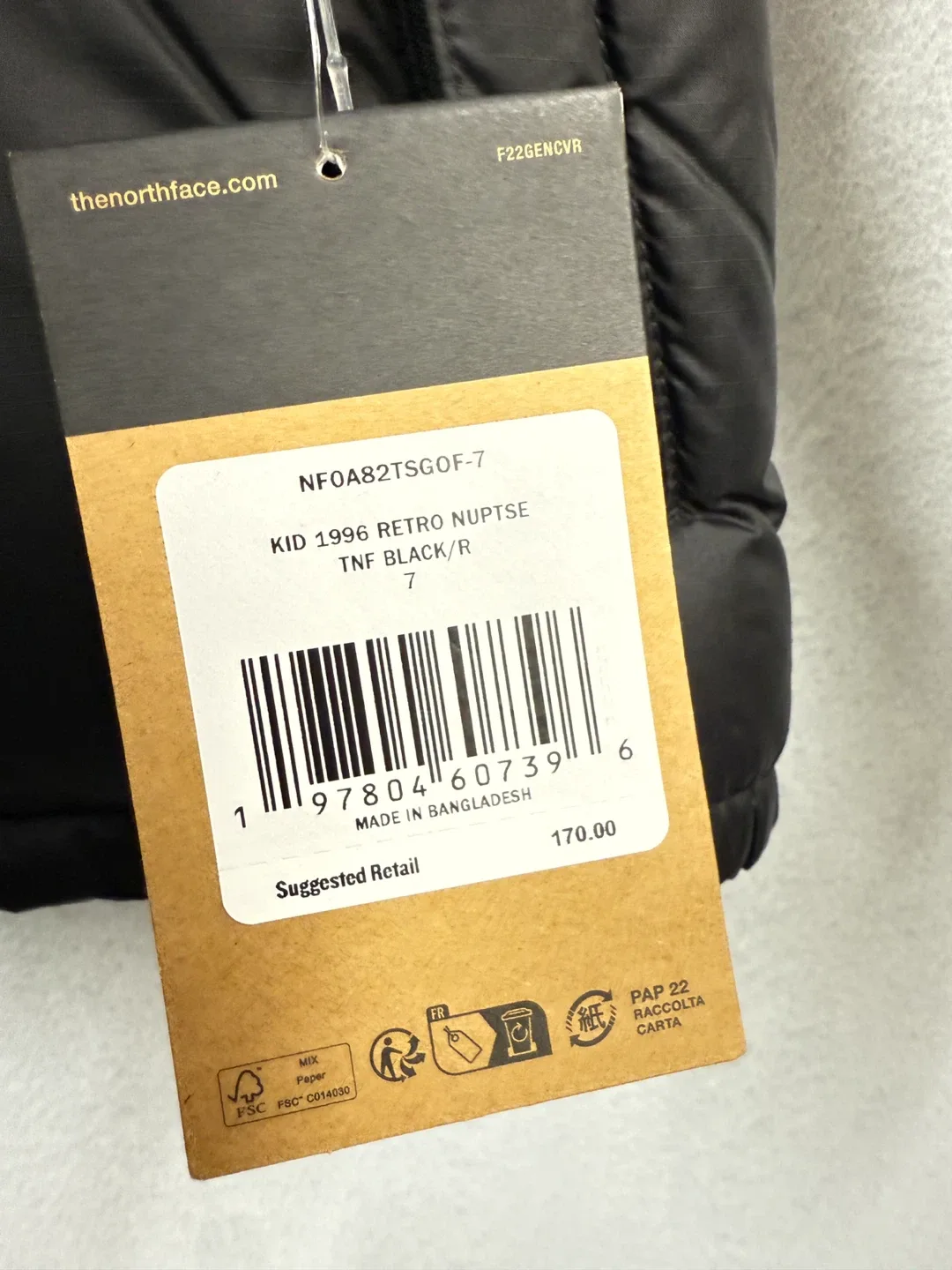 The North Face Kid 1996 Retro Nuptse Black Size 7 image indicator(2)