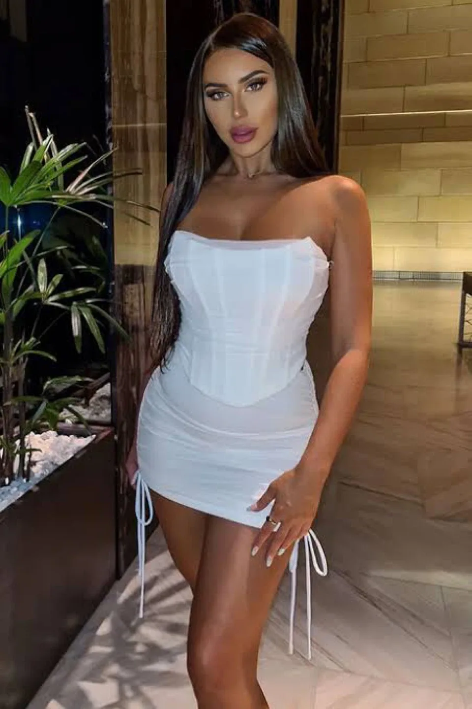 Bombshell Ruched Mini Skirt Set image indicator(2)