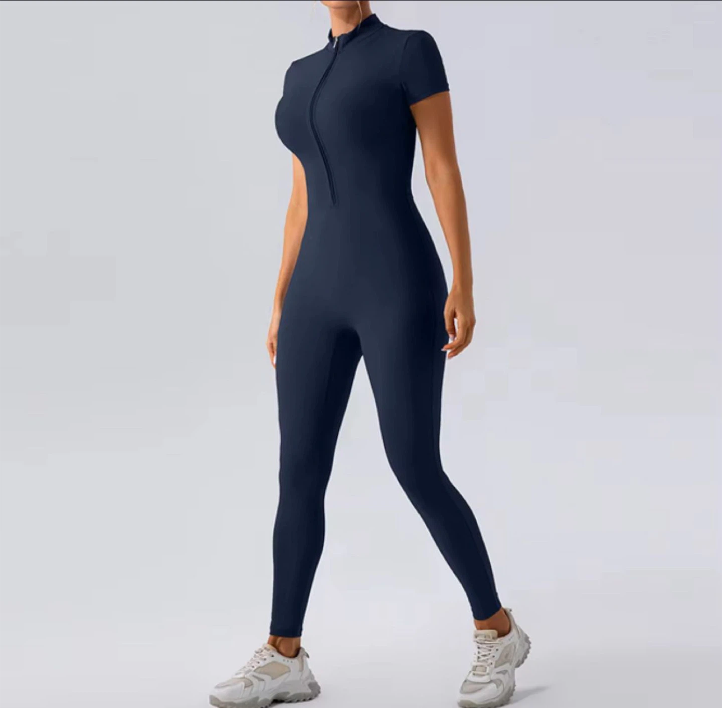 Navy Blue Short Sleeve Bodysuit
