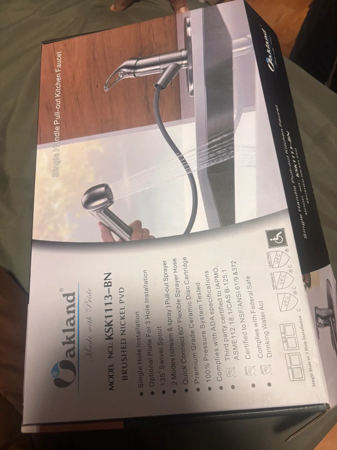 Oakland KSK1113-BN Pull-out Kitchen Faucet - New image indicator(2)