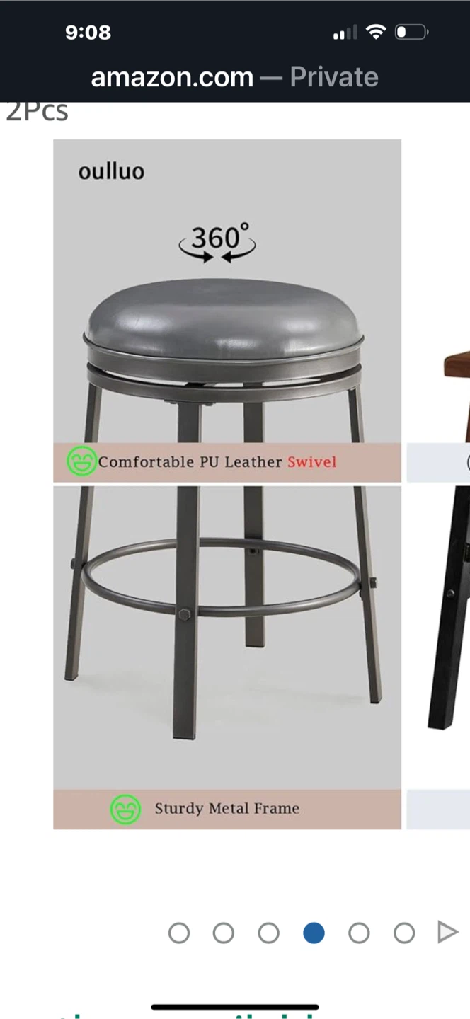 OULLUO Swivel Bar Stool Set - Like New! - photo 3