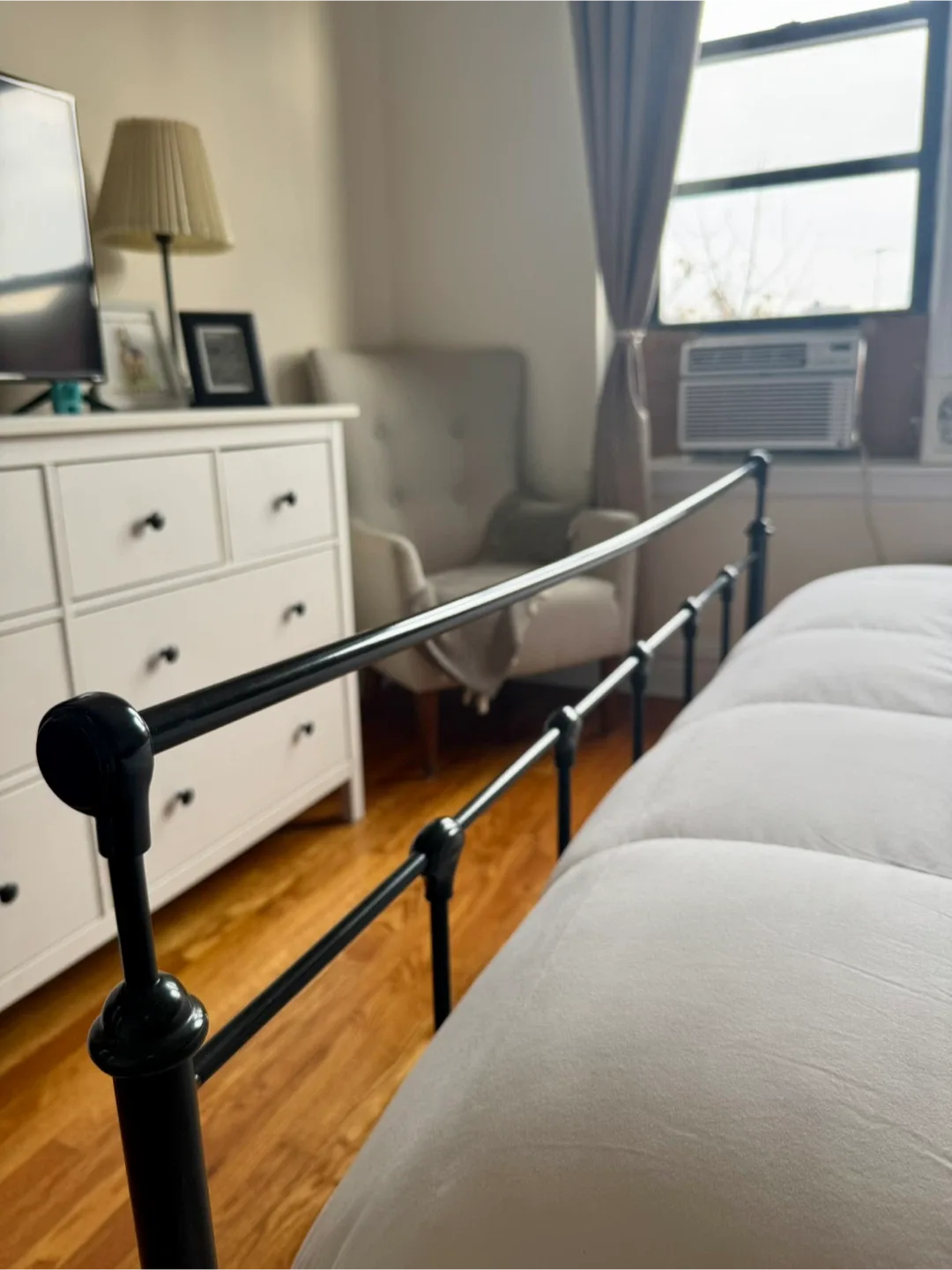 Queen Black Metal Bed Frame & Queen Box Spring image indicator(2)