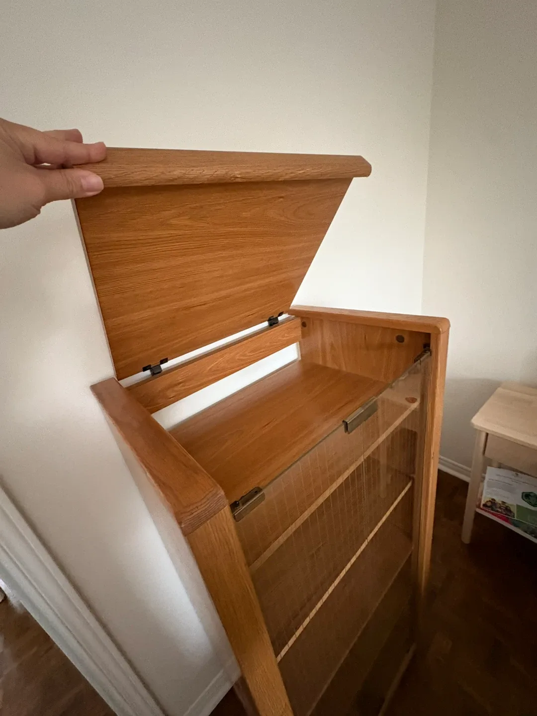 Wooden Display Cabinet with Glass Door image indicator(3)