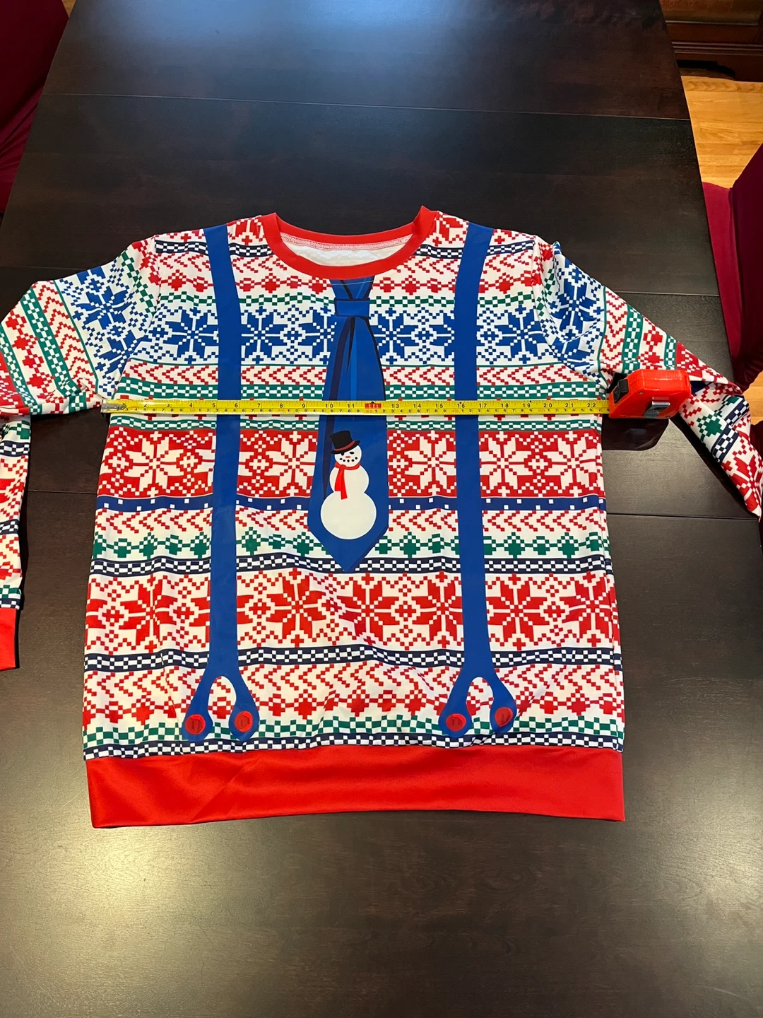 NWT Ugly Christmas Sweater: Snowman Tie and Suspenders Size L - photo 4