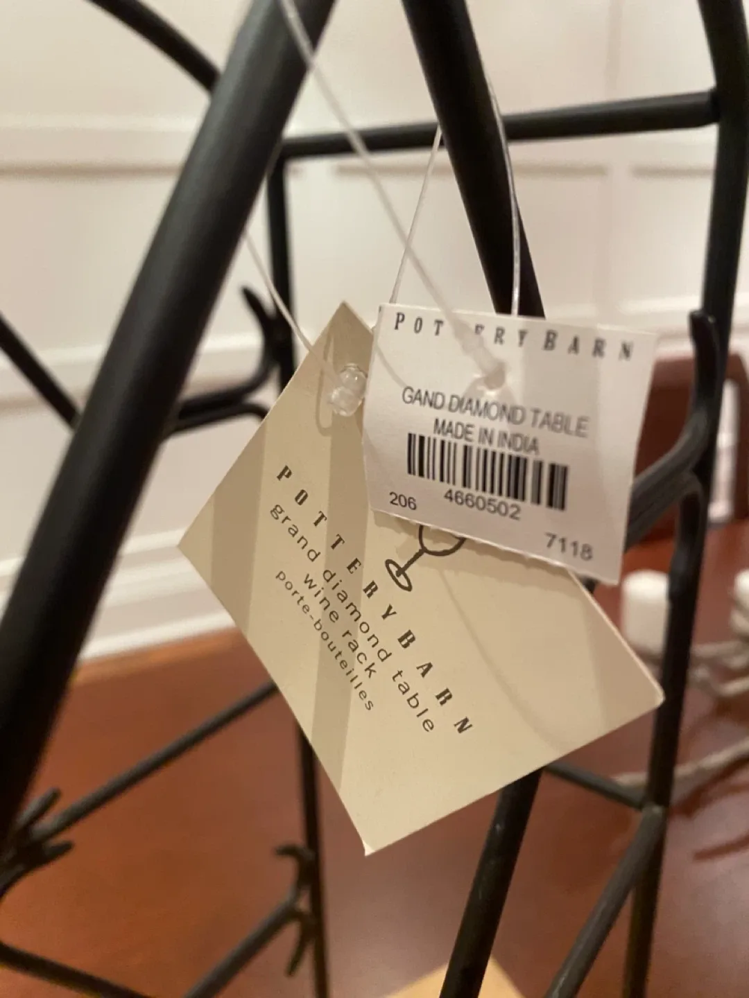 Pottery Barn Grand Diamond Table Wine Rack image indicator(2)