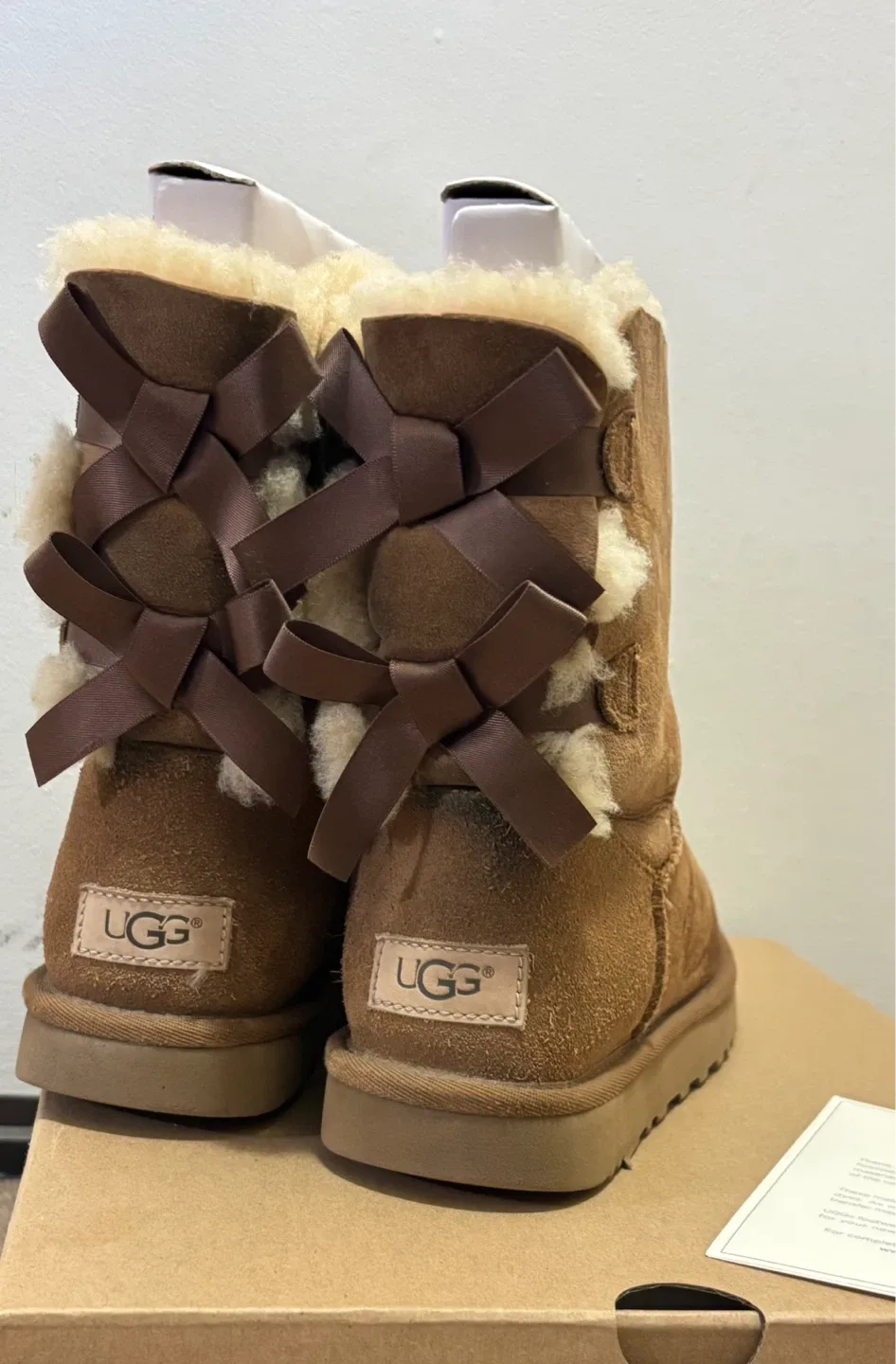 UGG Brown Boots with Bow Detail image indicator(3)