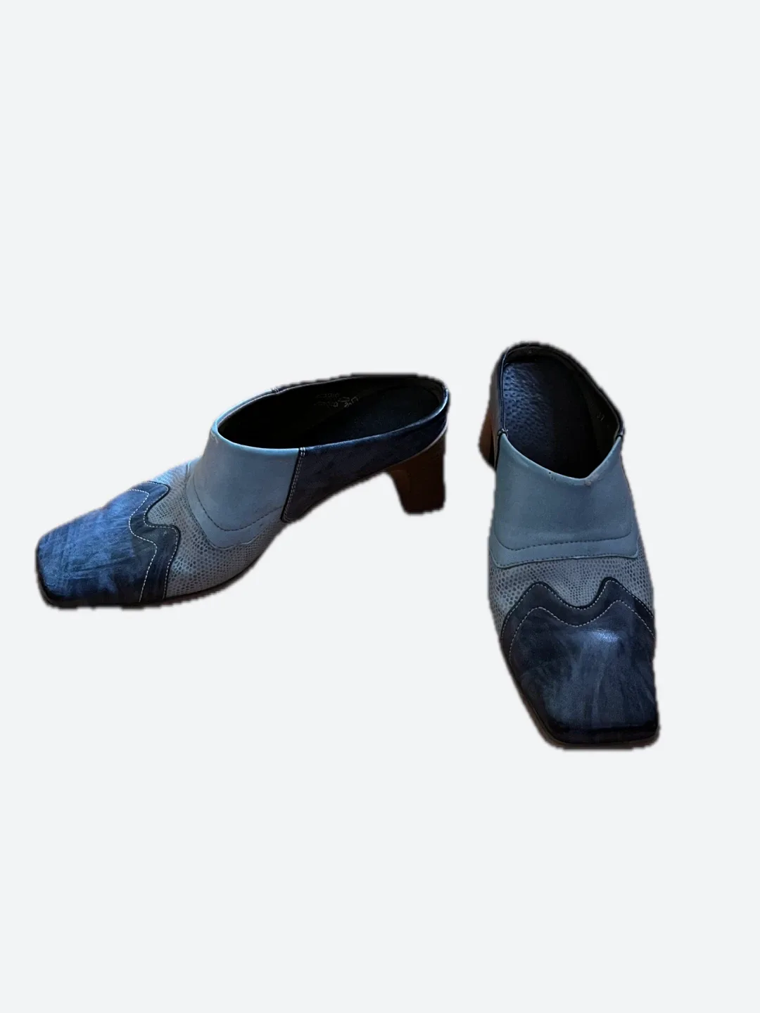 Blue Leather Mules Size 37 thumbnail