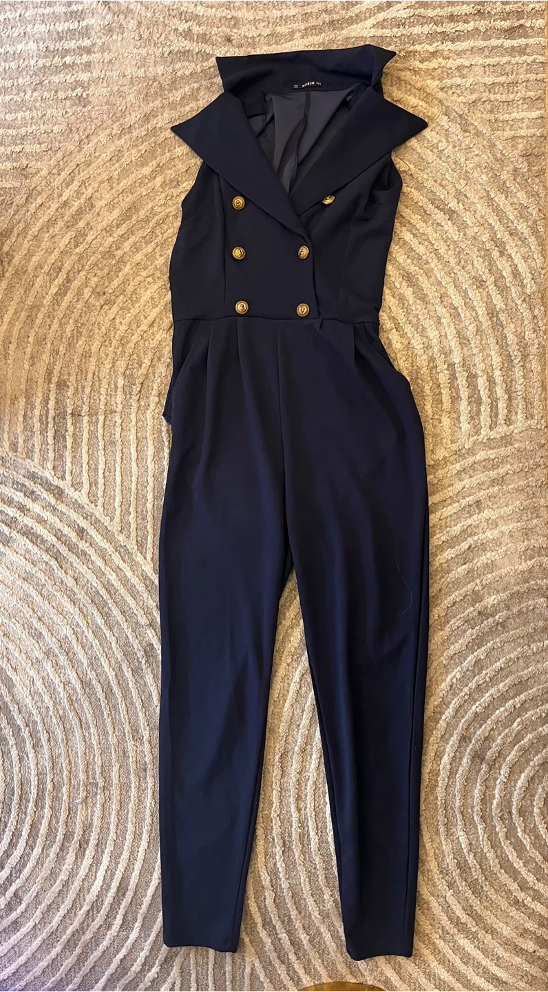 Navy Blue Jumpsuit w/ pockets - Size S - photo 2