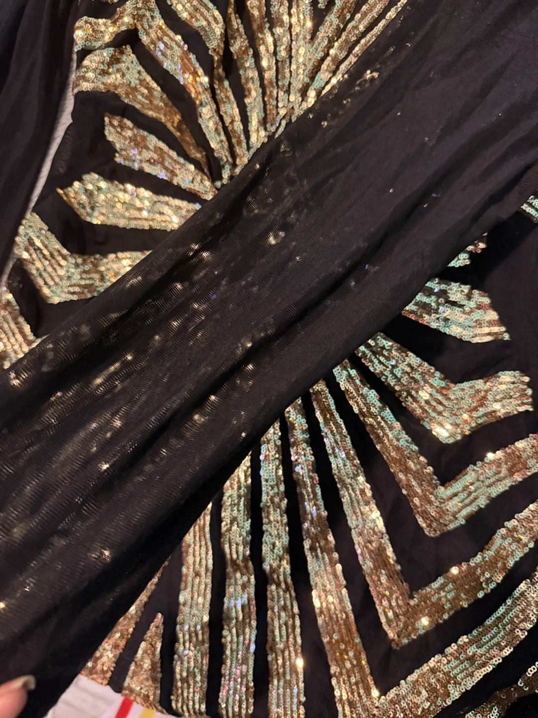 Black & Gold Sequin Party Dress image indicator(3)
