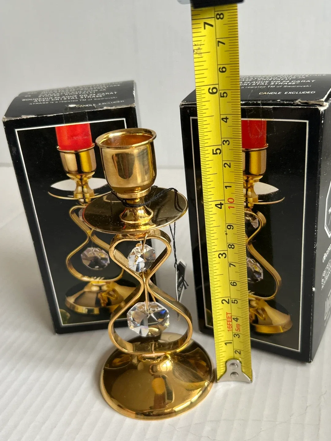 2 - Vintage Crystal Temptations Strass Swarovski Candle Holder image indicator(5)