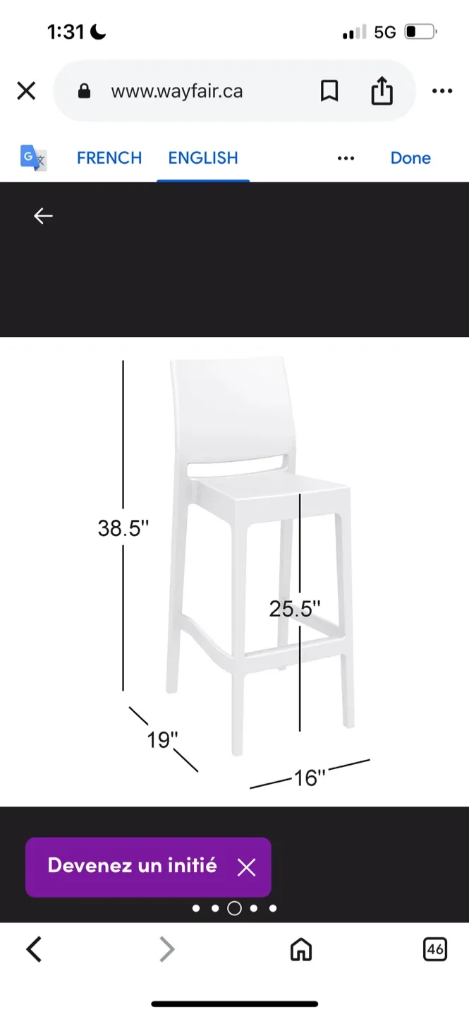 New Adrienne bar stool (Set of 2) $79 Each image indicator(3)