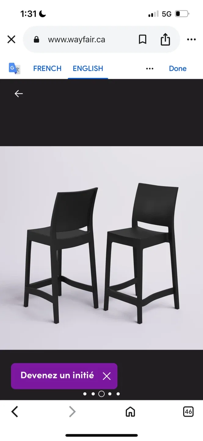 New Adrienne bar stool (Set of 2) $79 Each image indicator(4)
