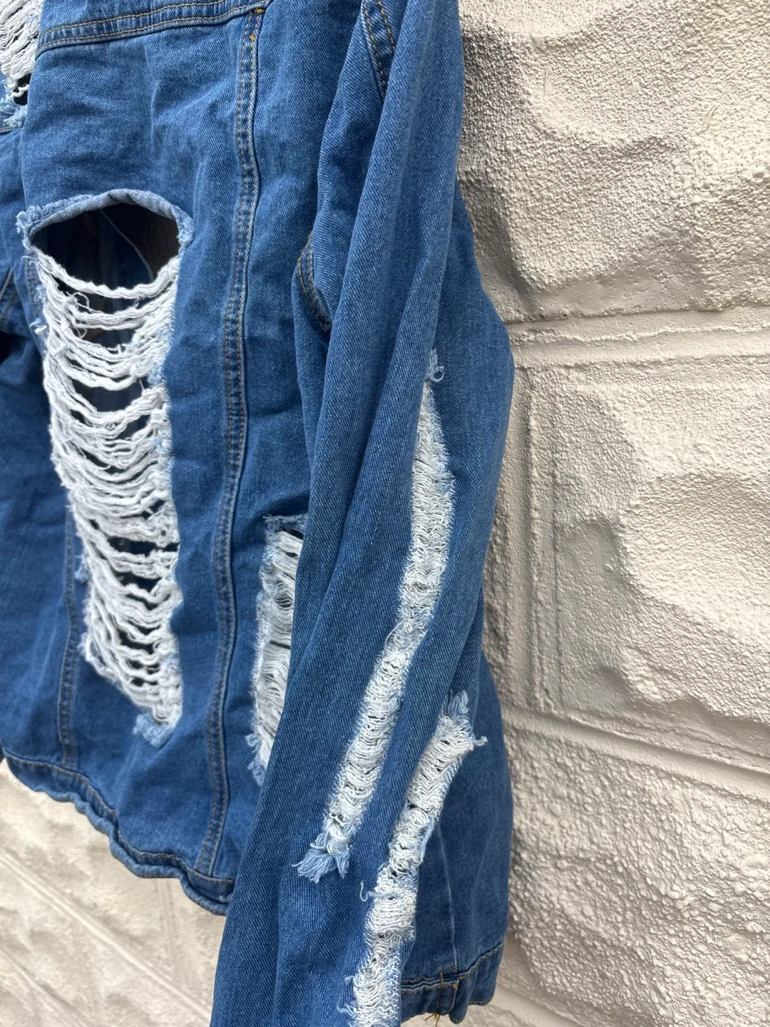 Denimland Distressed Denim Jacket, Size M image indicator(5)
