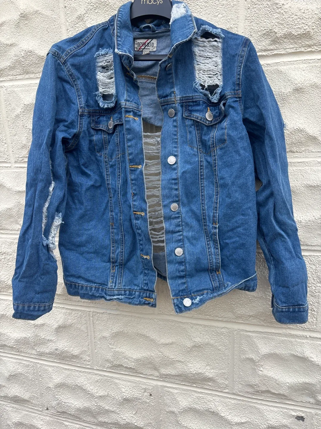 Denimland Distressed Denim Jacket, Size M image indicator(3)
